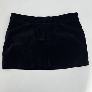 H&M Velvet Skirt Womens 10 Black Mini Lined Soft Goth Dark Moody Academia